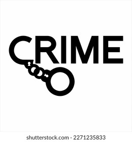 Diseño del logo del crimen. Diseño del crimen con el concepto de símbolo de las esposas abiertas en la letra C.