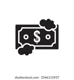 Crime Money Laundry Preenchido ícone Vetor Ilustração