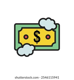 Crime Money Laundry Ícone Ilustração Vetor