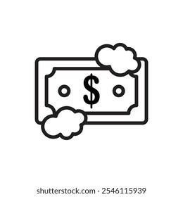 Crime Money Laundry Outline Icon Vector Illustration