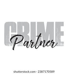 crime partner text on white background.