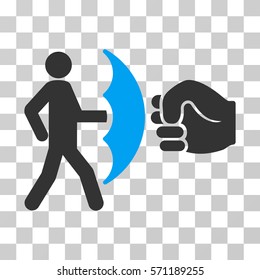 Crime Protection icon. Vector illustration style is flat iconic bicolor symbol, blue and gray colors, transparent background. Designed for web and software interfaces.