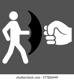 Crime Protection vector icon. Flat bicolor black and white symbol. Pictogram is isolated on a gray background. Designed for web and software interfaces.