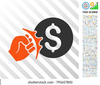 Crime Racket icon with 700 bonus bitcoin mining and blockchain pictures. Vector illustration style is flat iconic symbols design for blockchain software.