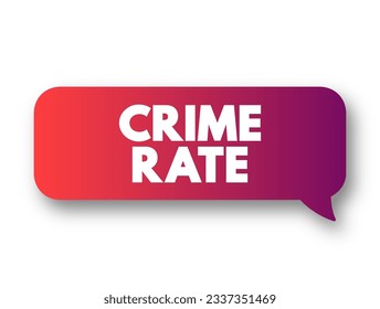 Crime Rate is the ratio between the number of felonies and misdemeanours recorded by the police, text concept background
