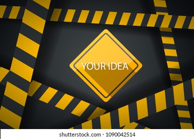 Crime ribbon template. Caution, stop, police line, crime scene Vector eps 10