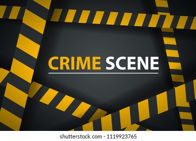 Crime ribbon template. Caution, stop, police line, crime scene Vector eps 10