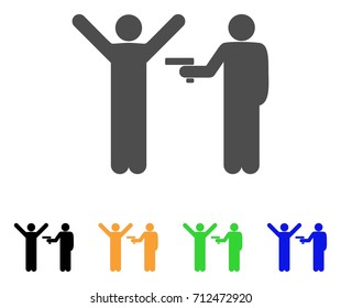 Crime Robbery icon. Vector illustration style is a flat iconic crime robbery symbol with black, grey, green, blue, yellow color versions. Designed for web and software interfaces.