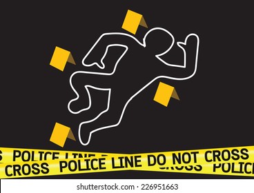 Crime Scene Danger Tapes Illustration