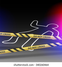 Crime scene. Do not cross. Stock vector illustration