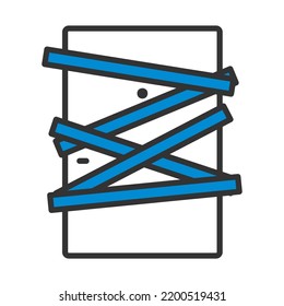 Crime Scene Door Icon. Editable Bold Outline With Color Fill Design. Vector Illustration.