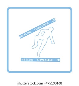 Crime scene icon. Blue frame design. Vector illustration.
