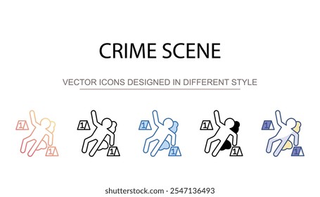 Crime Scene icon design with white background stock illustration