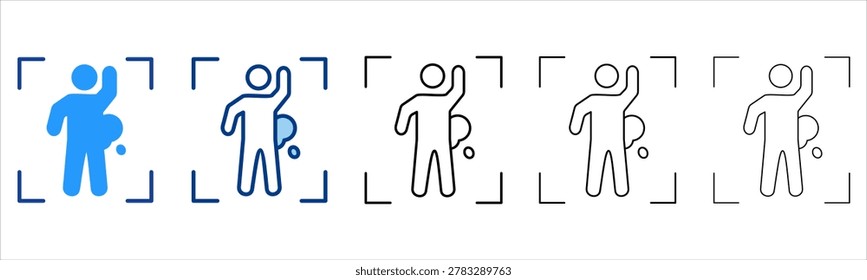 Crime Scene Icon In Different Color And Outline Style