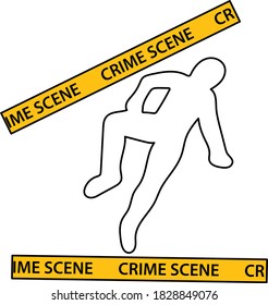 Crime Scene Icon. Editable Outline With Color Fill Design. Vector Illustration.