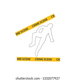 Icono de escena del crimen. Diseño de color plano. Ilustración vectorial.