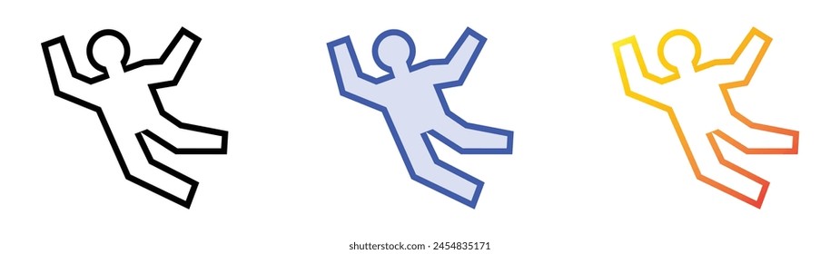 crime scene icon. Linear, Blue Fill and Gradient Style Design Isolated On White Background