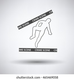 Crime scene icon on gray background with round shadow. Vector illustration.
