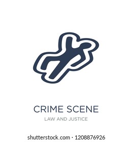Crime scene icon. Trendy flat vector Crime scene icon on white background from law and justice collection, vector illustration can be use for web and mobile, eps10