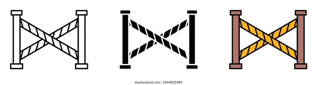 Vetor do ícone da cena do crime. controle de eventos, zonas de construção e símbolo de orientação de segurança. ilustração vetorial.