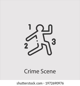 crime scene icon vector icon.Editable stroke.linear style sign for use web design and mobile apps,logo.Symbol illustration.Pixel vector graphics - Vector