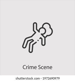 crime scene icon vector icon.Editable stroke.linear style sign for use web design and mobile apps,logo.Symbol illustration.Pixel vector graphics - Vector