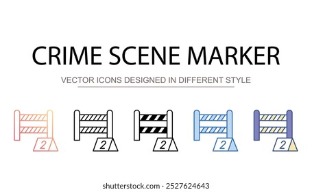 Crime Scene Marker icon design with white background stock illustration