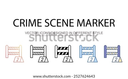 Crime Scene Marker icon design with white background stock illustration
