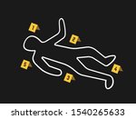 Crime scene with police tape flat icon. Vector