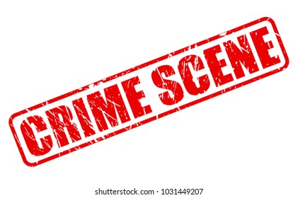 CRIME SCENE stamp text on white