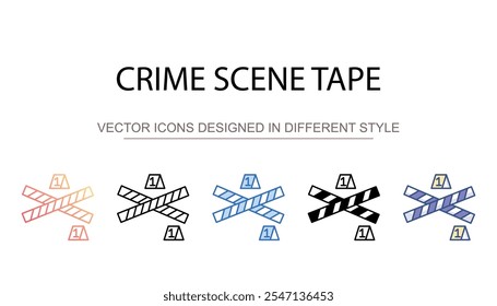 Crime Scene Tape icon design with white background stock illustration