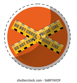 crime scene tape icon image vector illustration design 