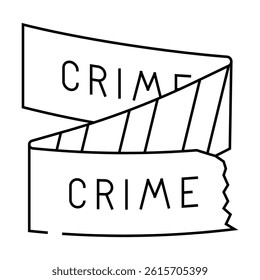 crime scene tape line icon vector. crime scene tape sign. isolated contour symbol black illustration