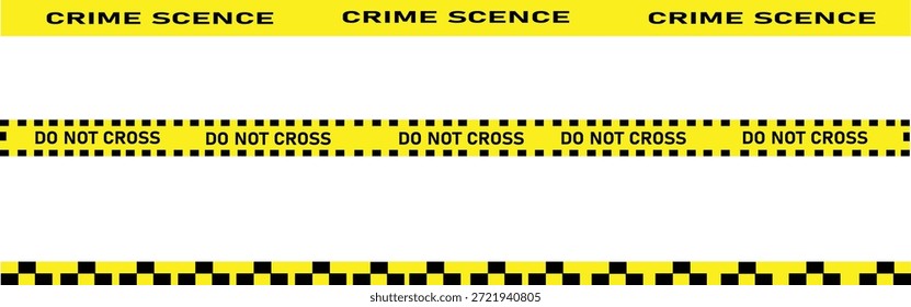 Crime scene tape for marking and securing crime scenes for forensic investigation and police work.
