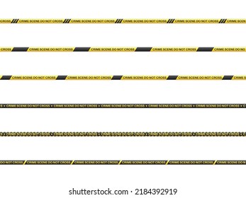 Crime Scene Tape Set On A White Background. Vector Illustration.