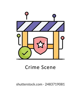 Crime Scene vector   Filled outline Design illustration. Symbol on White background EPS 10 File