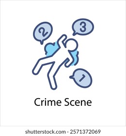 Crime Scene Vector icon stock illustration