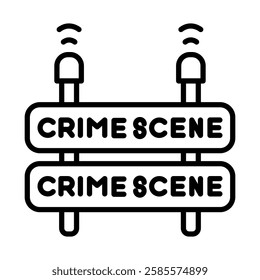 Crime Scene Vector Line Icon Design