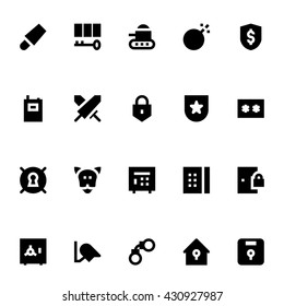 Crime, Security and Defence Vector Icons 3