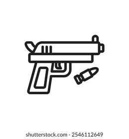 Ilustración vectorial de iconos de esquema de tiroteo criminal