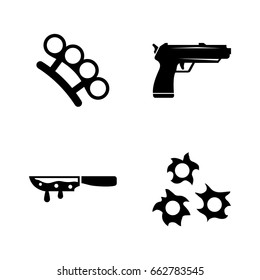 Crime. Simple Related Vector Icons Set for Video, Mobile Apps, Web Sites, Print Projects and Your Design. Black Flat Illustration on White Background.