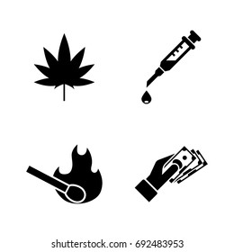 Crime. Simple Related Vector Icons Set for Video, Mobile Apps, Web Sites, Print Projects and Your Design. Black Flat Illustration on White Background.