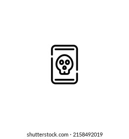 Crime smartphone skull Outline Icon, Logo, and illustration Vector