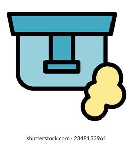 Crime smoke detector icon outline vector. Alarm fire. Sensor system color flat