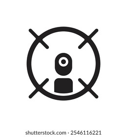 Crime Target Filled Icon Vector Illustration
