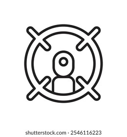 Crime Target Outline Icon Vector Illustration
