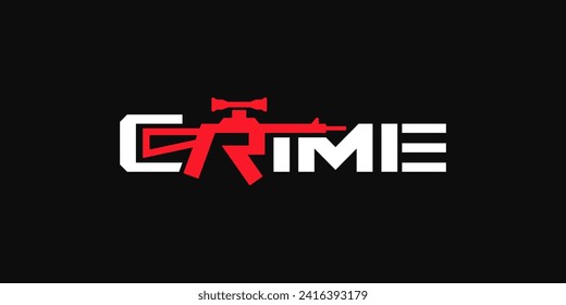 Krimtext typografisches Logo-Design.