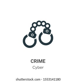 Crime vector icon on white background. Flat vector crime icon symbol sign from modern cyber collection for mobile concept and web apps design.