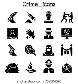 Crime & Violence Icon Set 