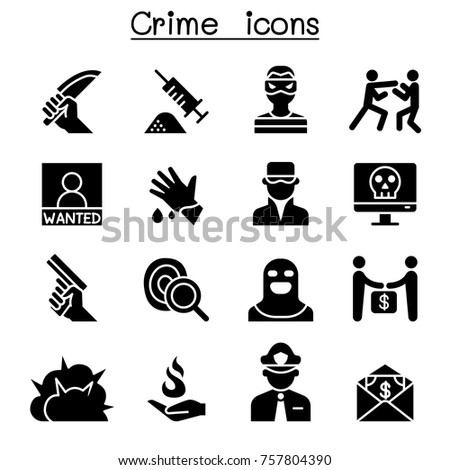 Crime & violence icon set 